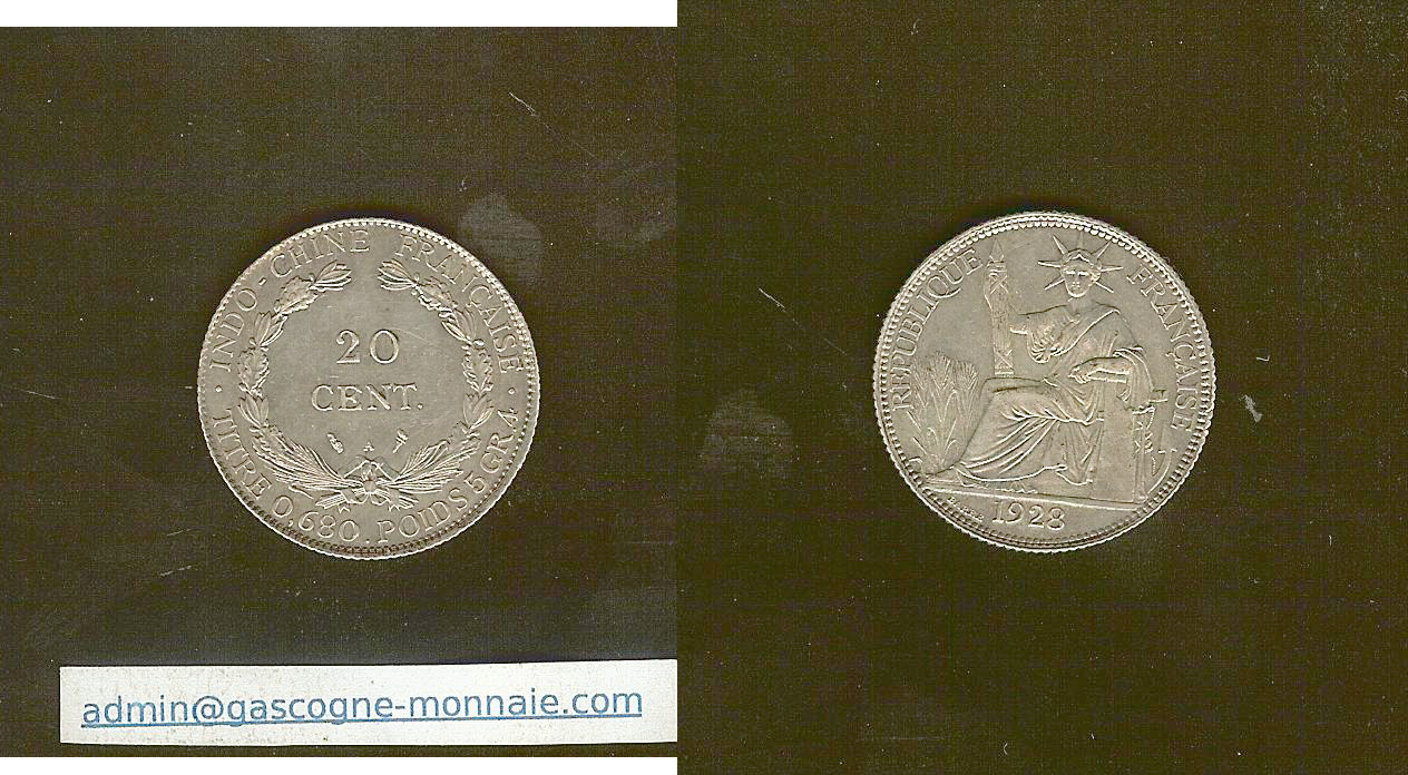Indochine Française  20 Centimes 1928  SPL